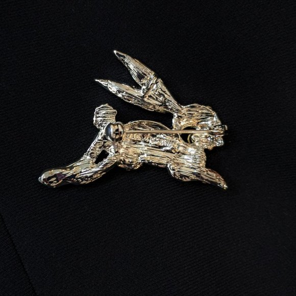Rhinestone Rabbit Brooch - Picture 2 of 2